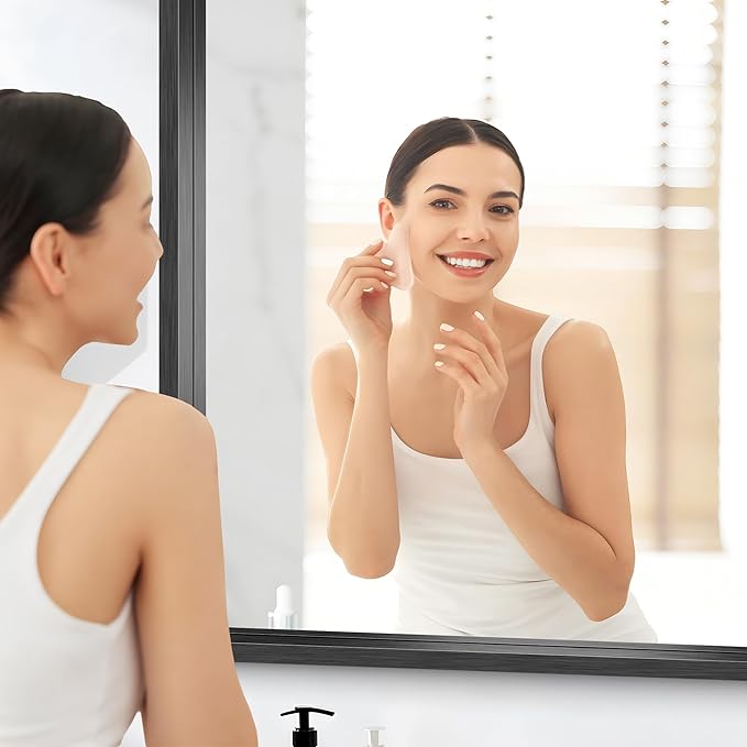 Black Rectangle Mirror, 48 x 36 Inch Large Bathroom Mirrors