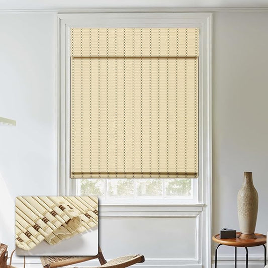 Cordless Bamboo Roman Shades, Light Filtering Bamboo Blinds Shades