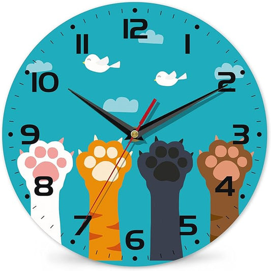 Cute Cat Paw Wall Clock
