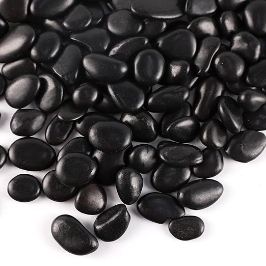 11LB Black River Rocks for Vases 3/8-3/4Inch River Stones Decorative Rocks for Plants Indoor Pebbles for Crafts Decorative Stones Gravels Rocks for Plants Outdoor
