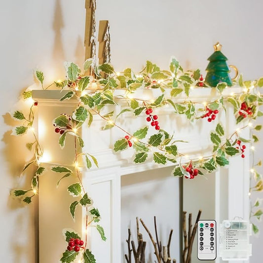 suddus 40 LED Christmas Fairy Lights Battery Powered, 12.5ft Vine String Lights