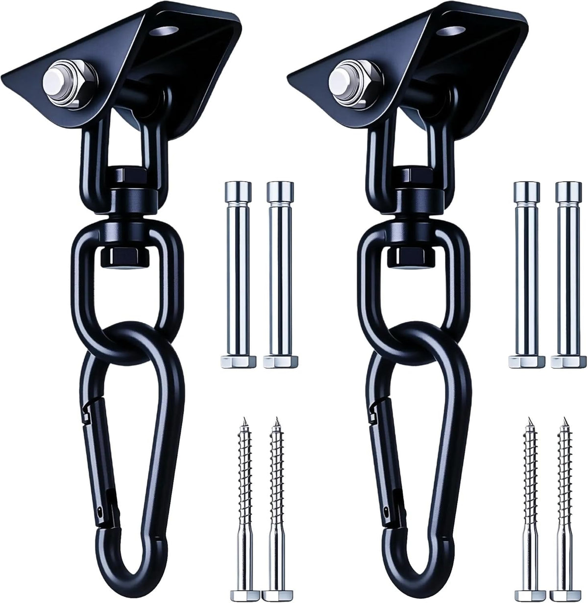 Skiennix Hammock Hanging Kit - 360ÃÂ° Rotating Heavy-Duty Swing Chair Hook | 1200 lbs Capacity for Indoor/Outdoor Use