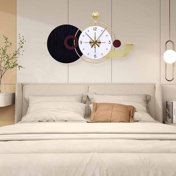 37.8×21 Inch Light Luxury Retro Wall Clock