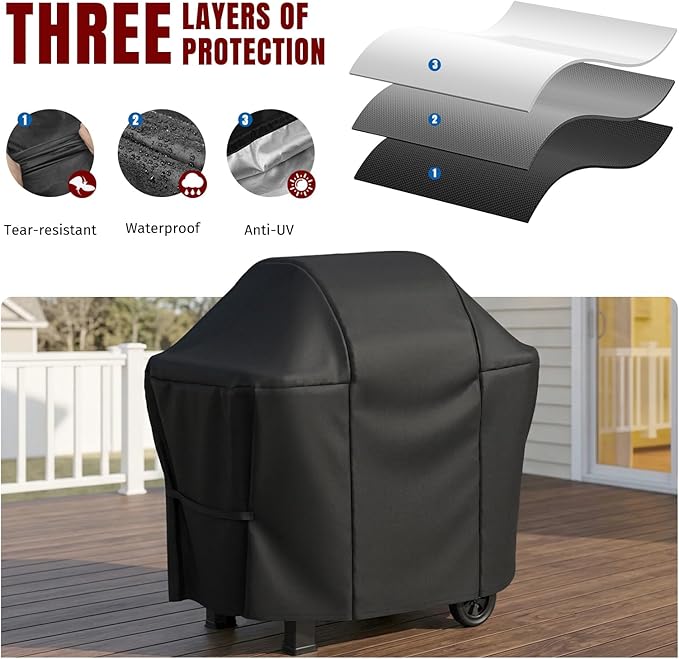 SHINESTAR 52 Inch Grill Cover for Weber Spirit 200/300 Series, Spirit 2 & II, Heavy Duty Oxford Fabric BBQ Cover Waterproof UV Protection, Windproof with Adjustable Magic Tape Straps
