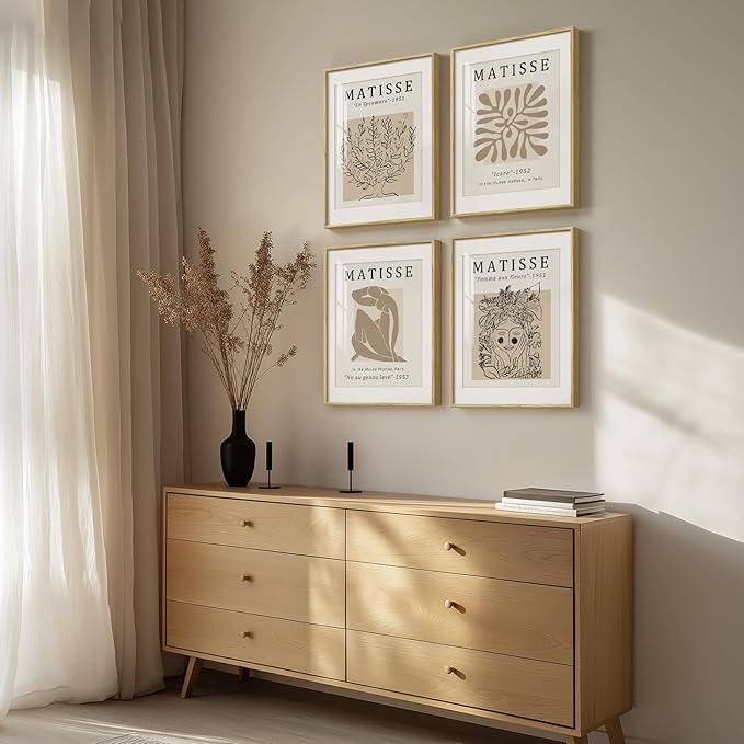Framed Matisse Neutral Wall Art Set of 4