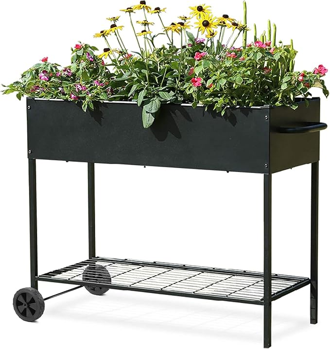 MIXC Metal Raised Garden Beds with Legs, Elevated Planter Boxes Outdoor Raised for Gardening, Large Planter Box for Vegetable Flower Herb