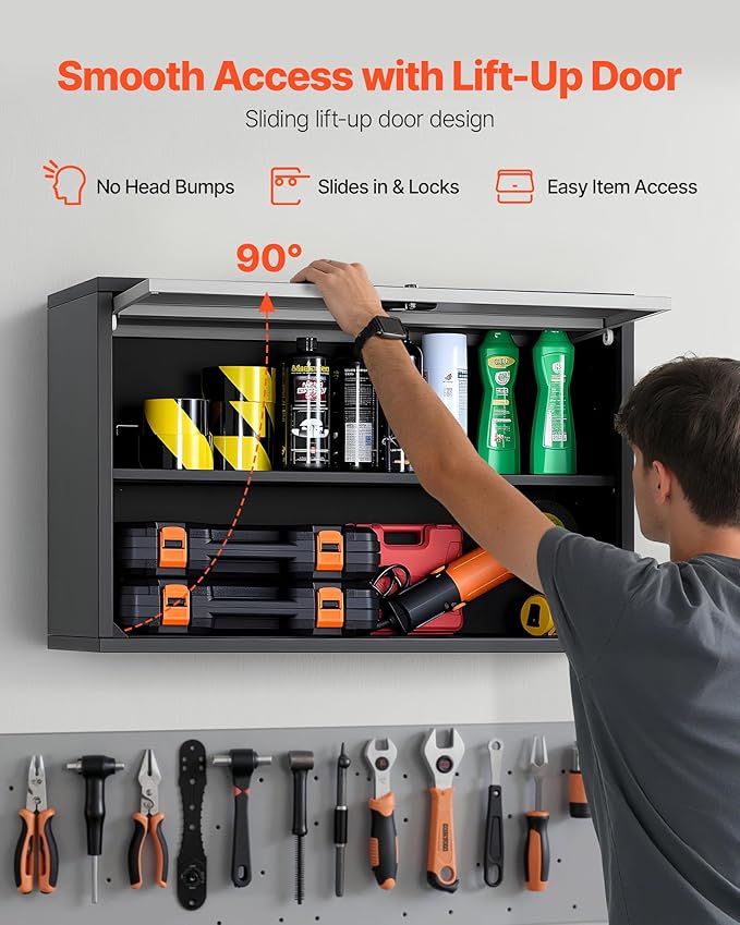 VEVOR Metal Wall Cabinet, 30.31 x 12.01 x 19.69 Inch, Floating Garage Tool