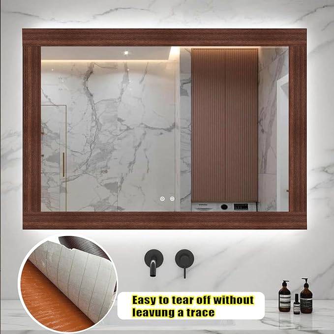 Teemall 10M Black Wood Grain Removable PVC Waterproof Border Wall Decor