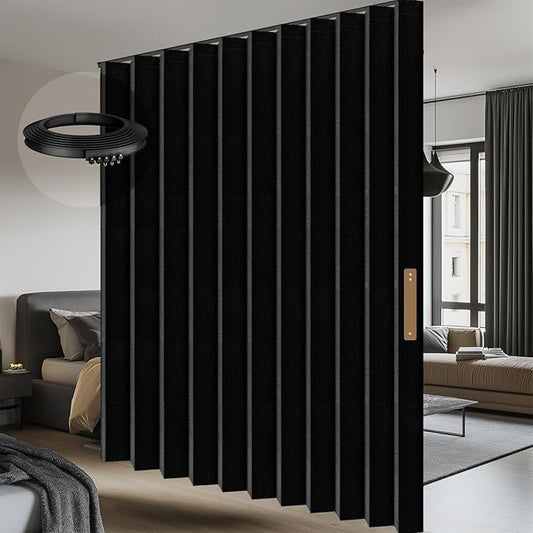 Room Divider Curtain Sets with Flexible Ceiling Track, Privacy Soundproof
