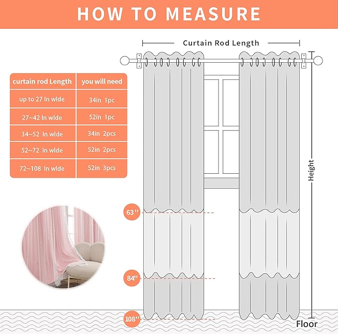 XiDi Pink Curtains for Bedroom, Girls Room Blackout Curtains, Kids Room