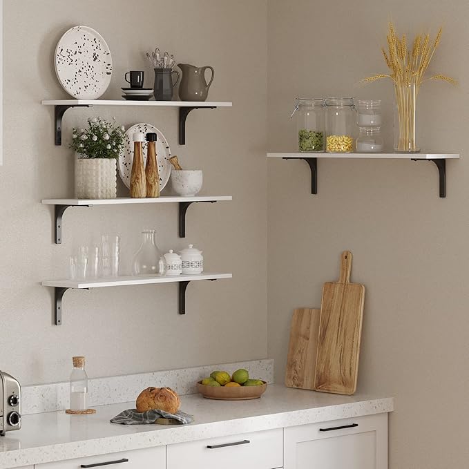 DINZI LVJ Long Wall Shelves, 31.5 x 7.9 x 6.1 Inches, Easy-to-Install, Large