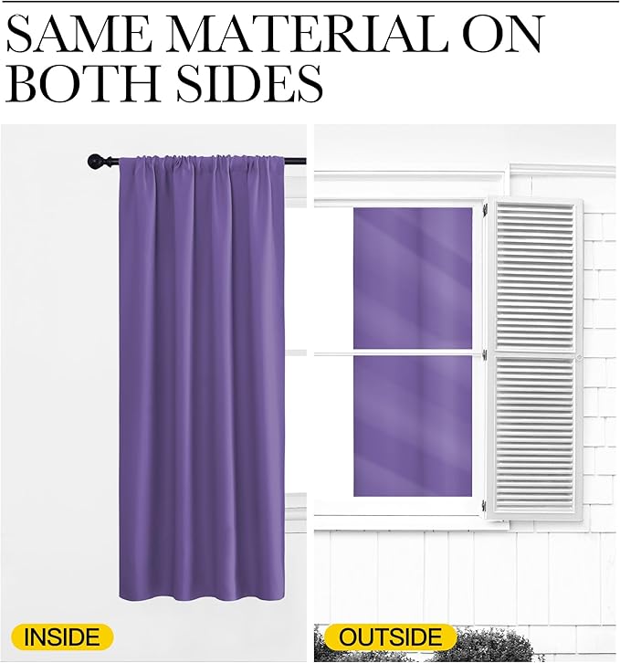 NICETOWN Blackout Curtains for RV Windows, Lilac Purple, 2 Panels, Room