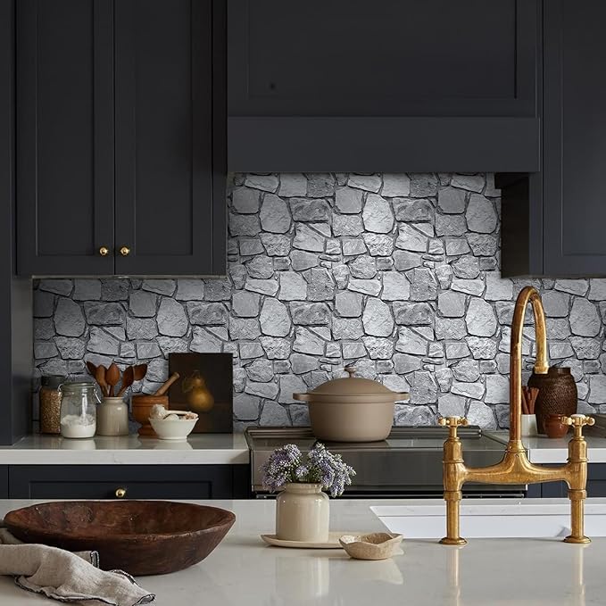 COMSTICKC 3D Faux Stone Wall Panel Peel and Stick Wall Tiles, Ultra-Light Thin