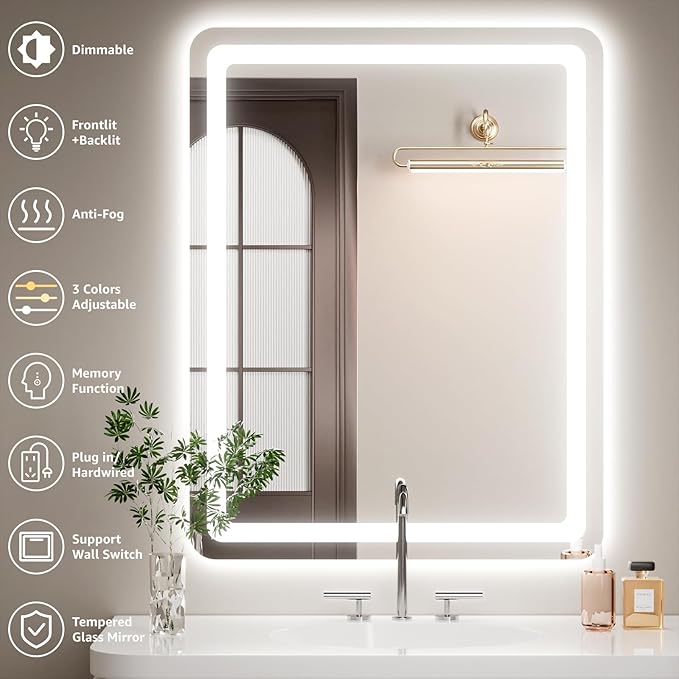 20"L x 28"W Led Bathroom Mirror