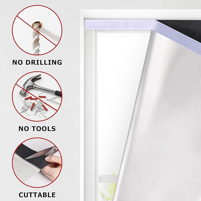 LazBlinds 100% Blackout Roller Shades, No Tools No Drill Cordless Blinds