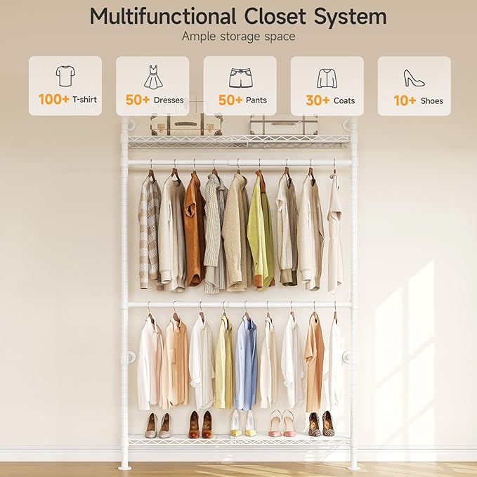 ONBRILL H1 Plus Expandable Wall Mounted Closet System, 2FT-3.3FT Closet