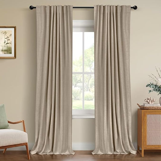 100% Blackout Shield Linen Blackout Curtains