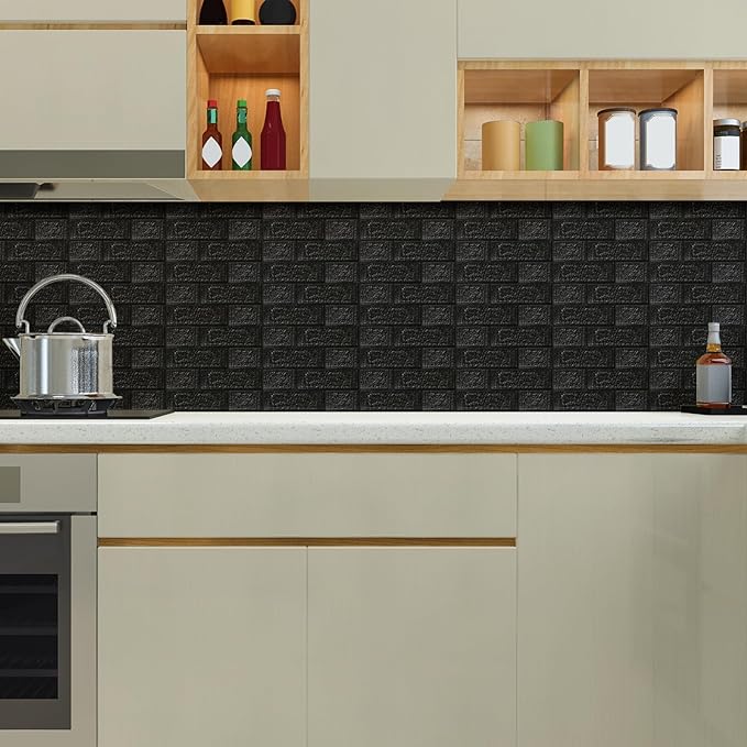 10PCS 3D Wall Panels Peel and Stick Foam, Self-Adhesive Decorative 3D Brick