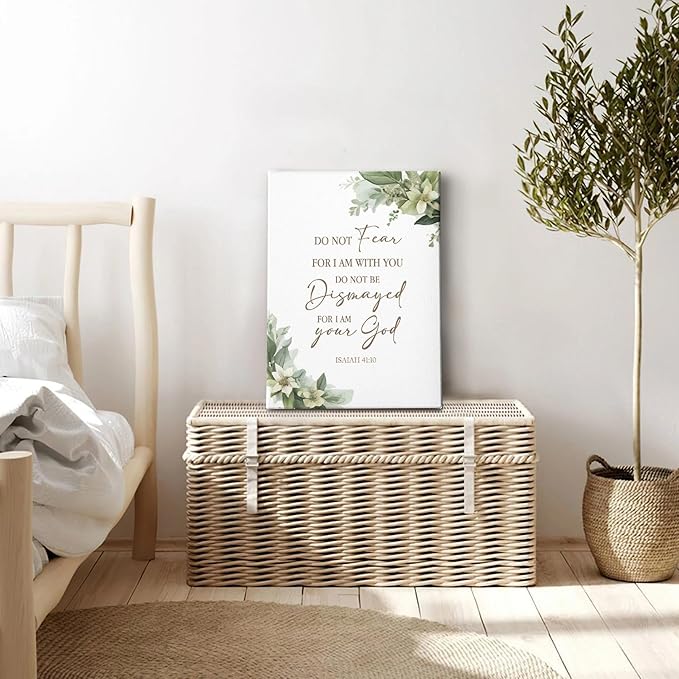 HIWX Christian Botanical Floral Wall Decor, Isaiah 41:10 Bible Verses Botanical