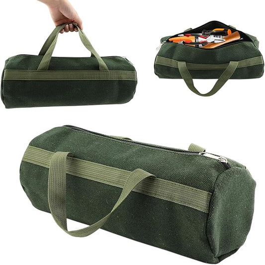 Tool Bag, Multi-Purpose Canvas Grill Tools Organizer, Heavy Duty Storage Handbag Tote Bag with Sturdy Bottom, Wide Mouth Tool Bags for Electricians, Carpenter(COLOR:Round, 45 x 20cm)