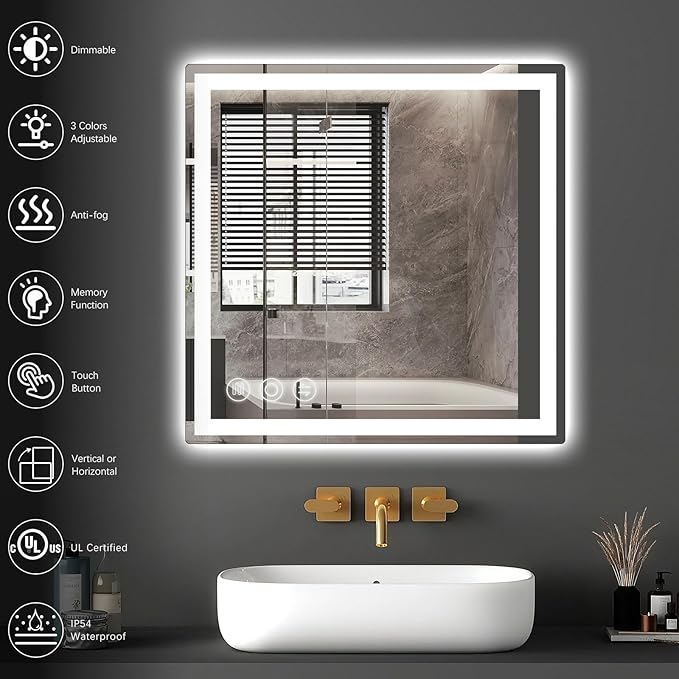 Memobarco LED Bathroom Mirror 24"x 24"