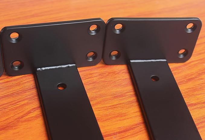 10 Pack - 12 inch Black Hidden L Shelf Bracket Iron Floating Shelf Brackets