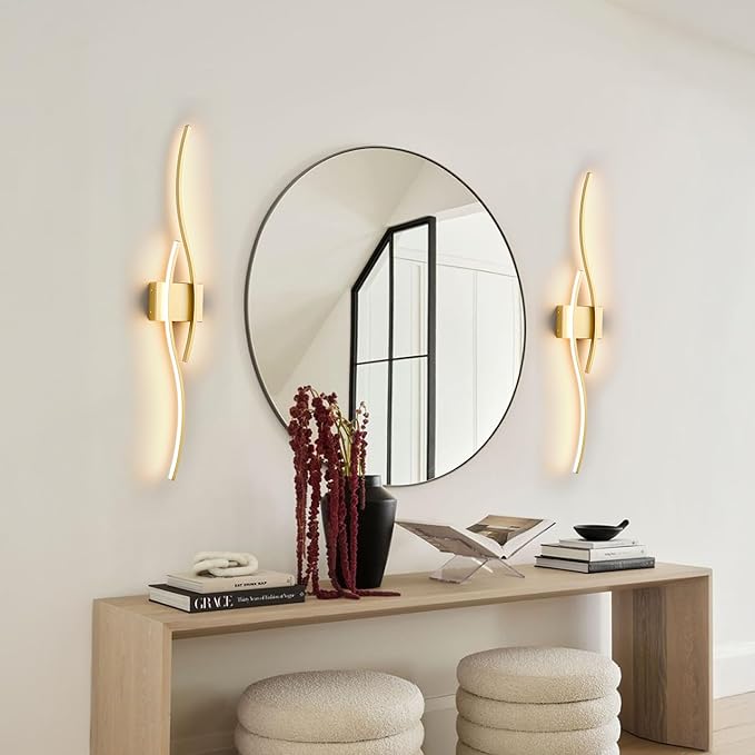 KARTOOSH Battery Operated Wall Sconces Set of Two