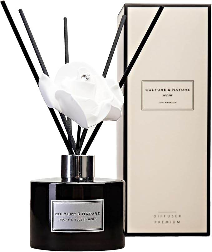 CULTURE & NATURE Reed Diffuser Set (6.7oz, Peony & Blush Suede)