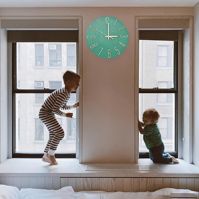 Wall Clock, Silent Clock, Wall Clocks Battery Operated， 12 inch Modern Wall