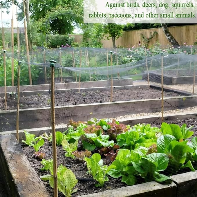 Bird Netting 15X15 FT, 1/2" Mesh, Strong Woven Garden Netting for Plants, Fruit Trees, Blueberry Bushes, Vegetables, Strawberry Protection, Against Bird, Deer, Squirres, Poultry, Small Animals