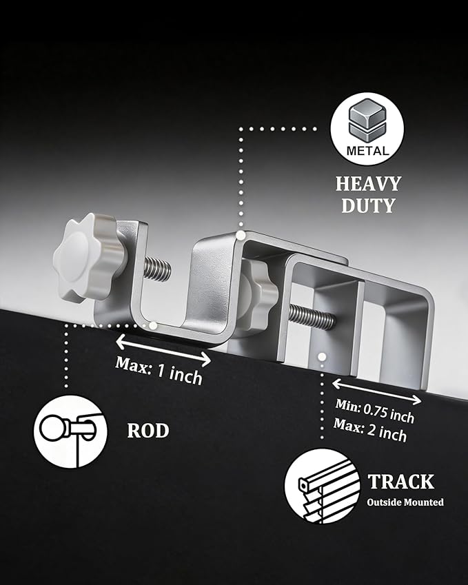 Mimiio No Drill Curtain Rod Brackets