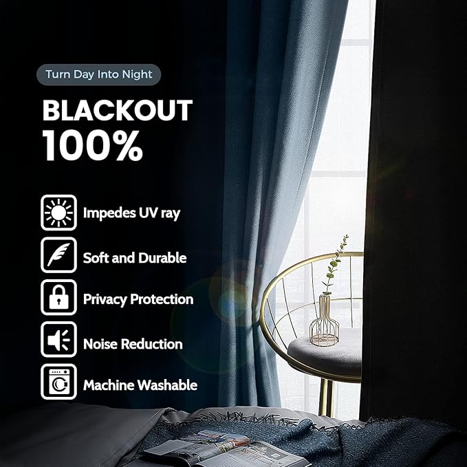 SimpleHome 100% Blackout Curtains