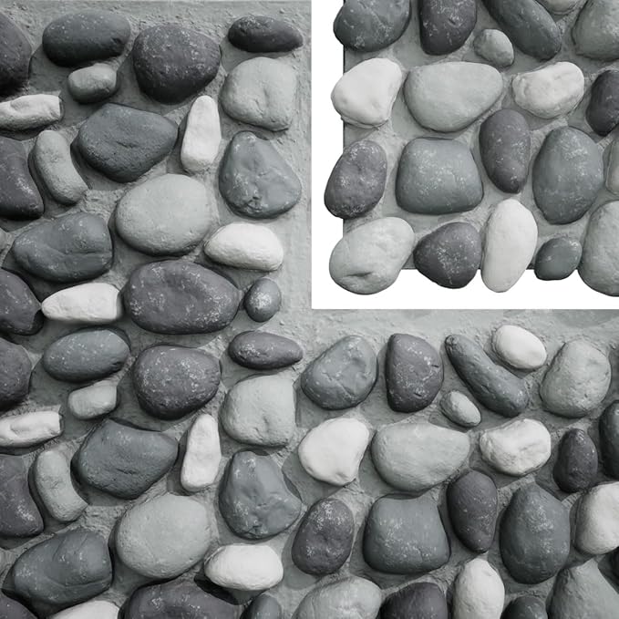 EverStone River Rock Faux Rock Panel, Azure Stone Color