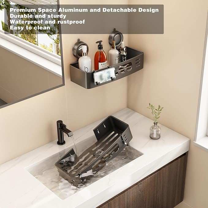 Voldra Shower Caddy Suction Cup, Shower Shelves