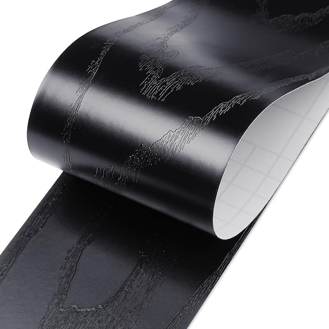 LaCheery Black Wood Mirror Frame Border Peel and Stick Mirror Border Tape Black