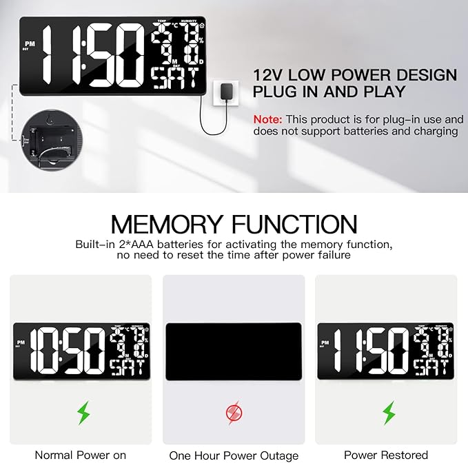 18 Inch Oversized Digital Wall Clock