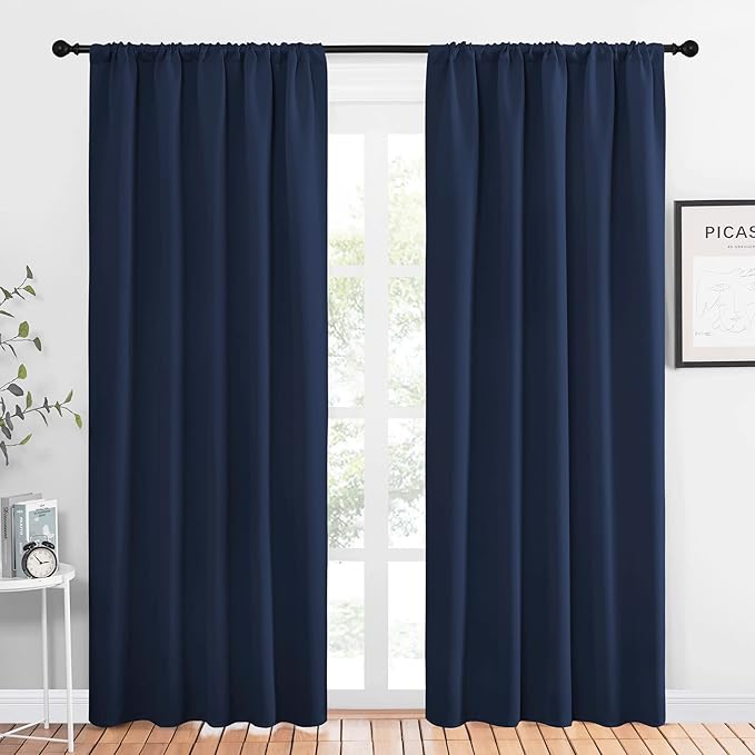 NICETOWN Navy Curtains Blackout Draperies