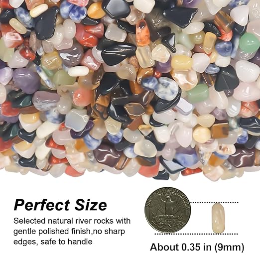 Fish Tank Gravel,Landscaping Pebbles, River Rocks Decorative Ornamental Pebbles, DIY Smoothed Rocks for Potted Plant Resin Art Vase Fillers Aquarium Gravel Rocks (Mixed Color, 2 Pounds)