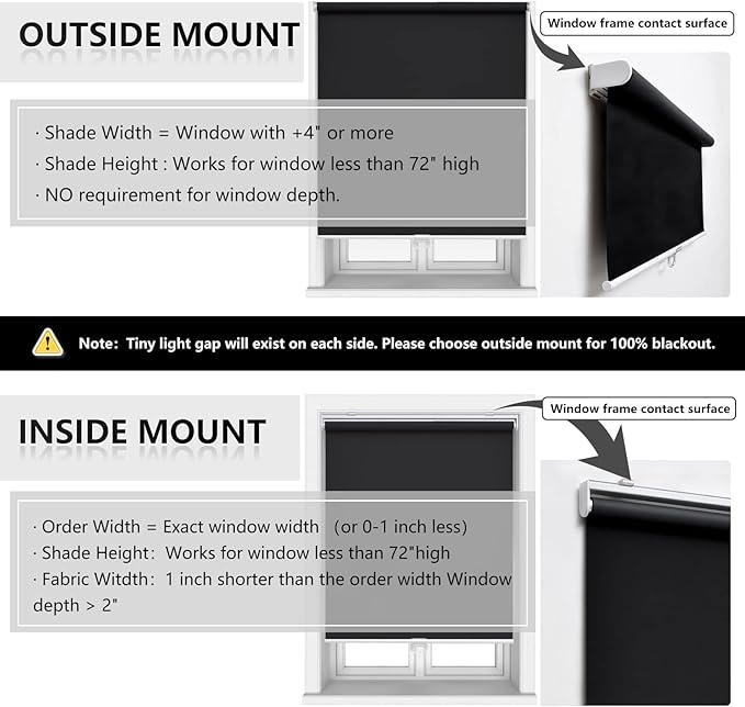 Cordless Roller Shades Blackout Blinds