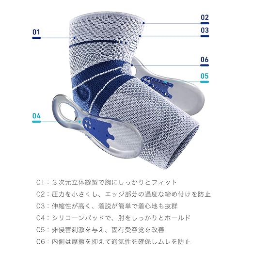 Bauerfeind - EpiTrain - Elbow Support - Targeted Compression for Chronic Elbow Pain - Size 3 - Color Titanium
