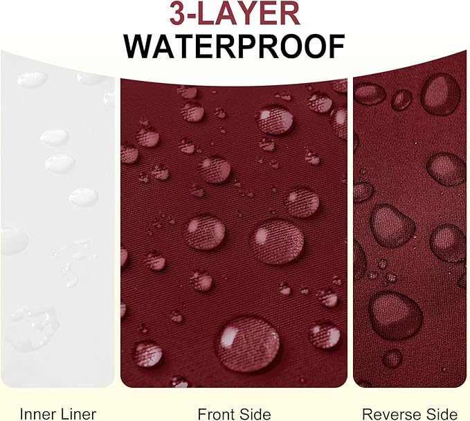 downluxe Outdoor Chair Cushions 22x22 with Removable Cover, Waterproof Patio Furniture Cushions, Deep Seat Cushions for Outdoor Furniture with Backrest for Sofa, Couch and Patio Chairs, Burgundy