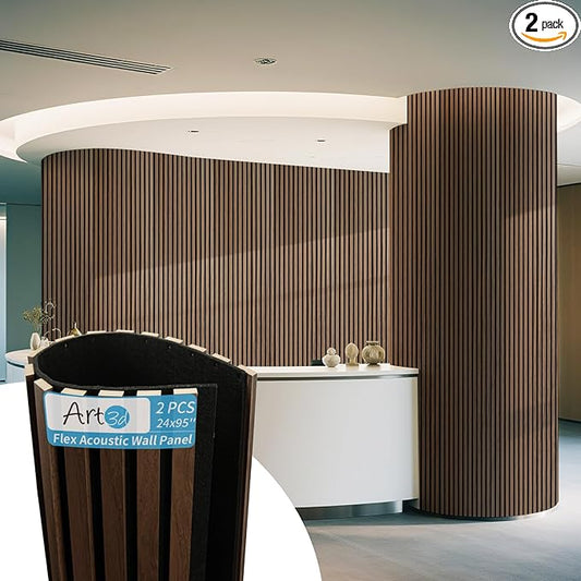 Art3d 2-Pack Acoustic Wood Slat Wall Panel