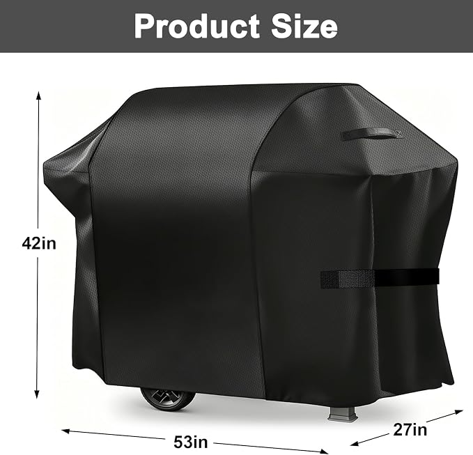 Grill Cover, 53-inch Heavy Duty Oxford Outside Waterproof Grill Covers, Dust-Proof Windproof UV Resistant BBQ Gas Cover Fit Most Brands Char Broil, Weber, Brinkmann, Holland