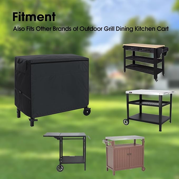 Outdoor Prep Table Cover, 54 Inch Heavy Duty Waterproof Cover for Patio, Grill Cart, BBQ Food Prep Table, Compatible with Keter Unity Small Portable Table & Storage Cabinet(54"L*24"W*32"H)