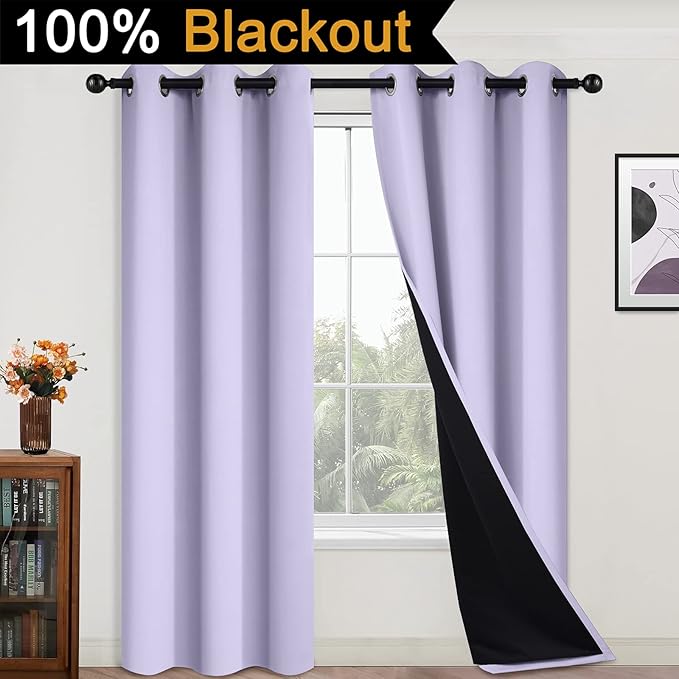 Yakamok 84 Inch Length 100% Blackout Curtains