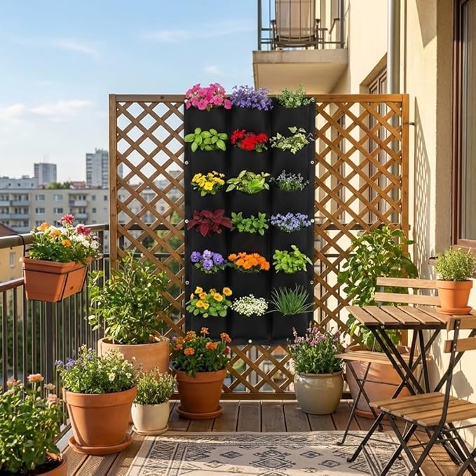 WFIST Vertical Hanging Planter Bag, Breathable Felt Wall Garden Planter