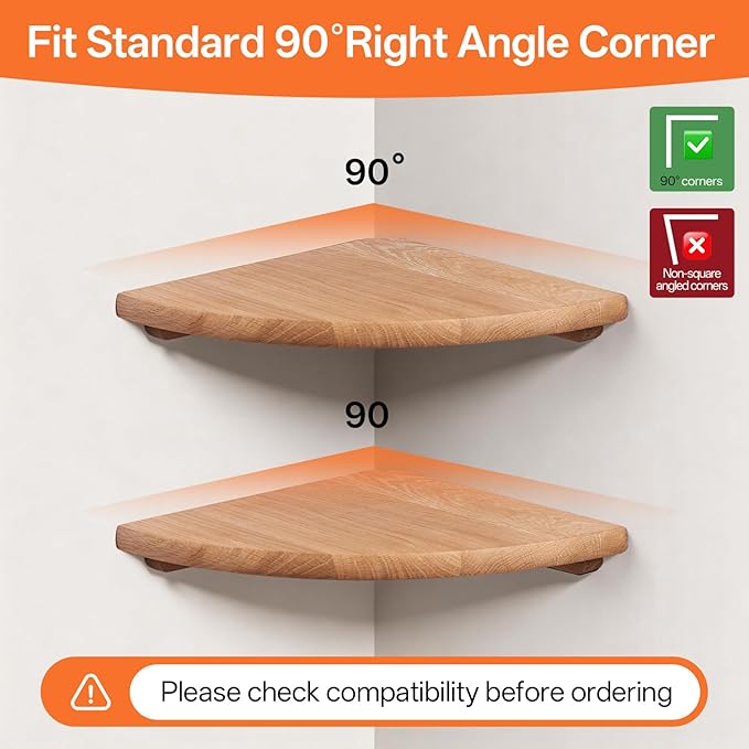 Floating Corner Shelves, Living Room