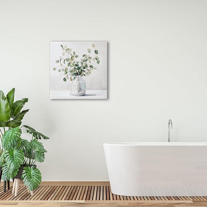 Eucalyptus Hand painted Canvas Wall Art, Eucalyptus Plant Painting Art Decor