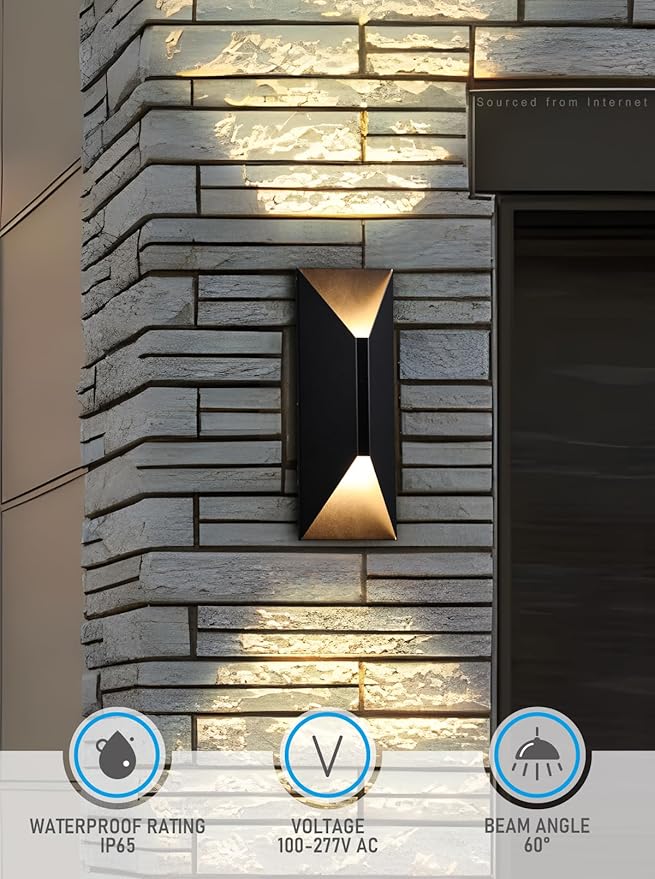 LEONLITE Dimmable LED Up Down Wall Light, CRI 90+, IP65 Waterproof, 10%-100%