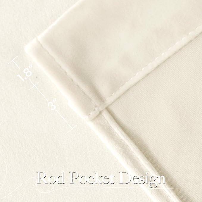 NICETOWN Ivory White Winter Velvet Curtains